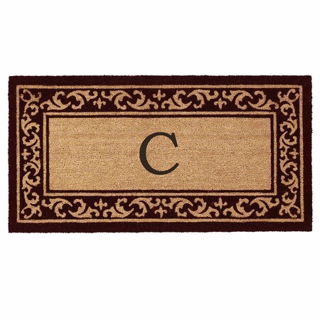 Monogram Door Mat, Black, Natural, 24 in W x 48 in L